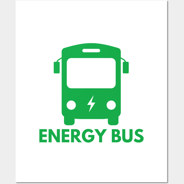 Energy Bus - Green Electric Bus Frontal View Wall Art by Double E Design